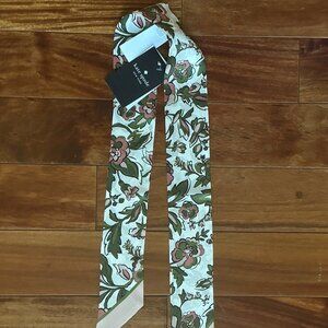 KATE SPADE SILK SKINNY SCARF:NWT FOREST BLOOMS